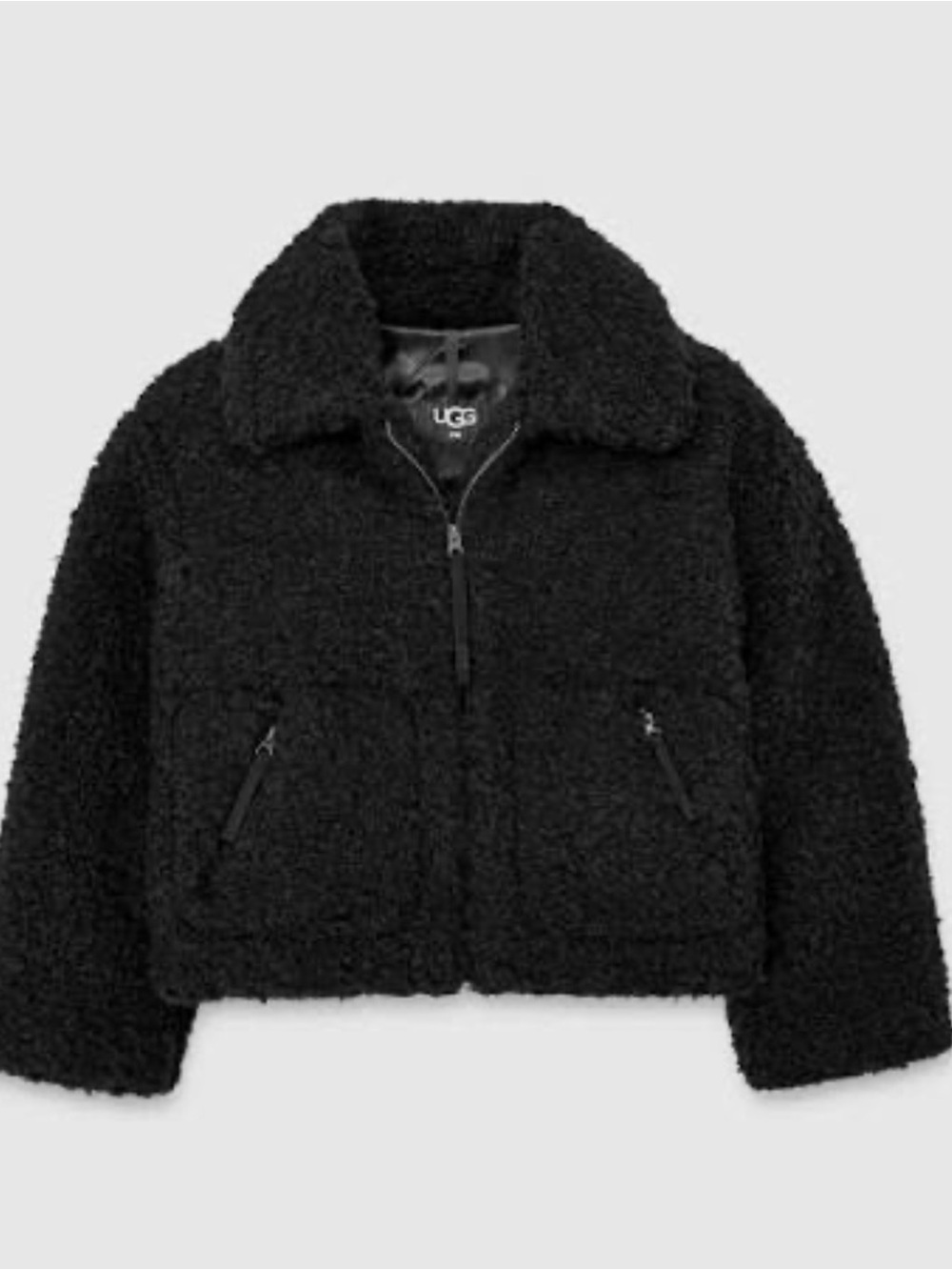 UGG Maeve sherpa zip up jacket in black